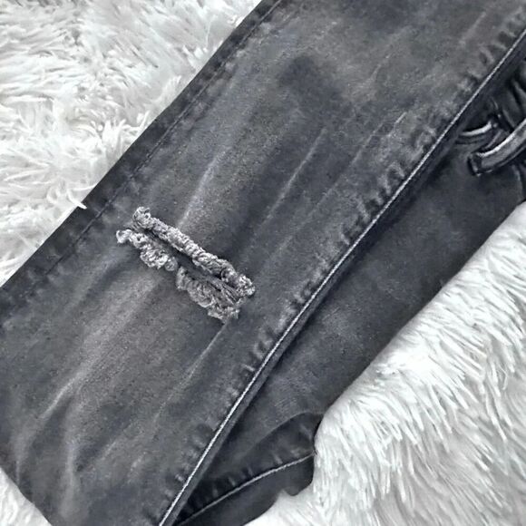 ALL SAINTS | Grace Ankle Frayed Jeans Weathered Black Skinny Distressed | 28 / 6 - Picture 6 of 7